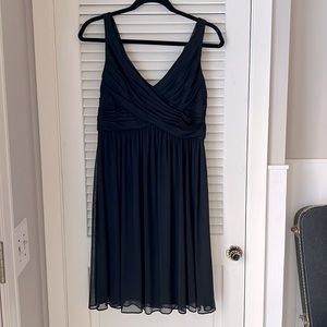 David’s bridal, black chiffon sleeveless dress, size 8